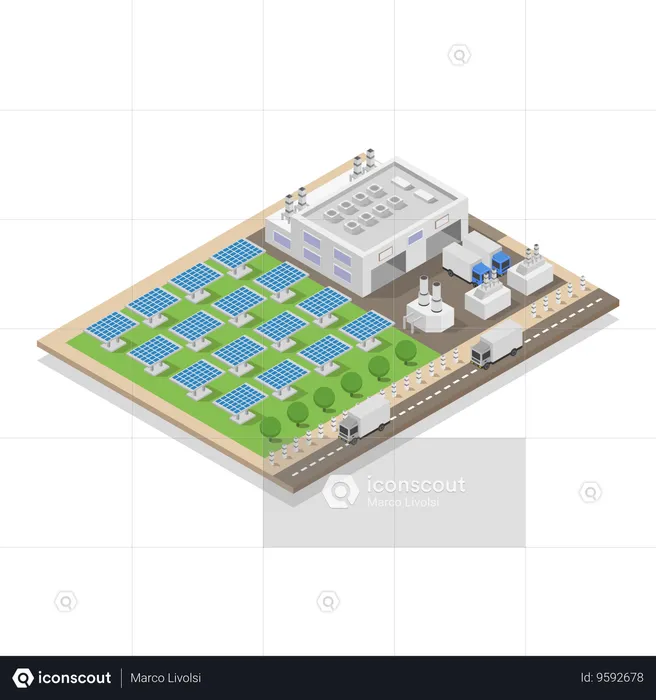 Solar Panels Farm  Illustration