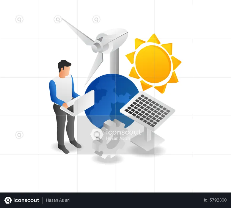 Solar panels installation  Illustration