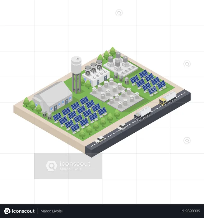 Solar station  Illustration