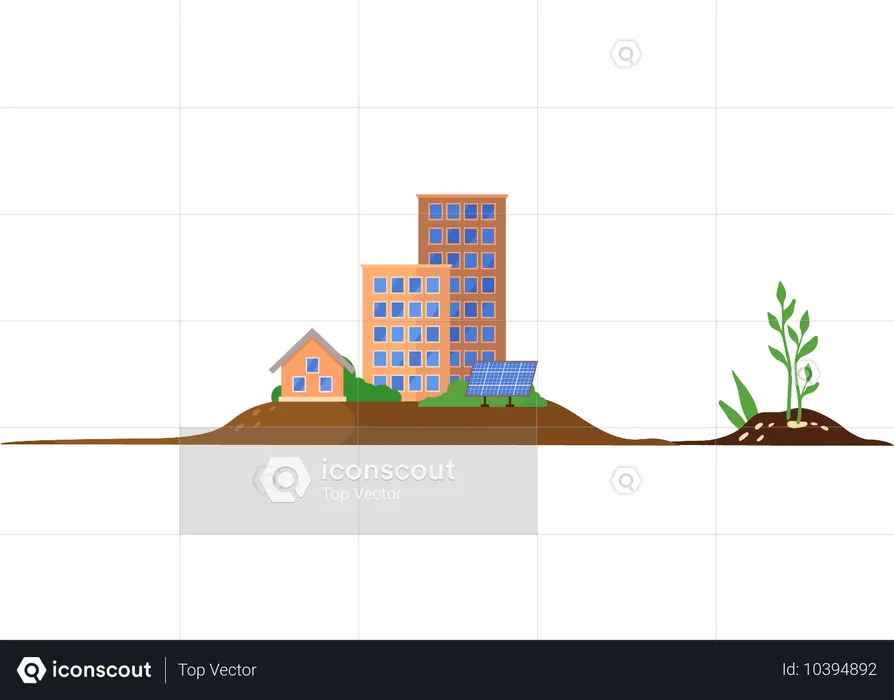 Solarbatterie sorgt für Strom  Illustration