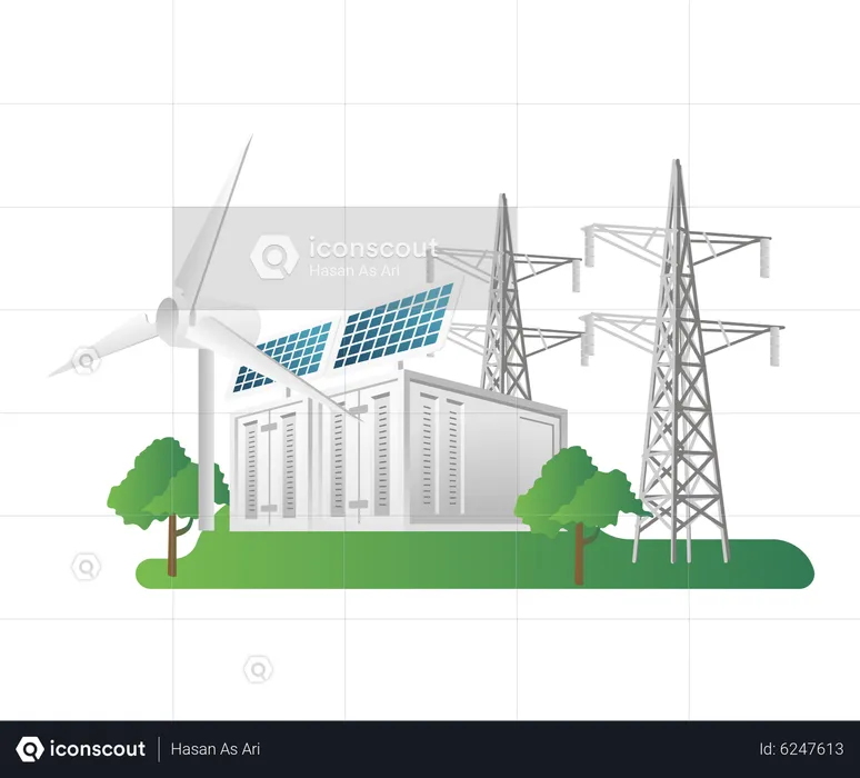 Solarenergiespeicher  Illustration