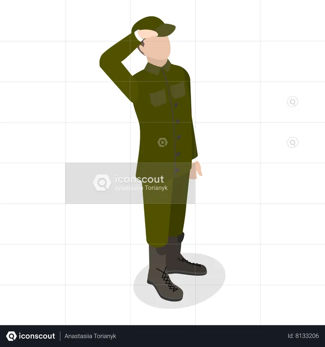 Soldados en uniforme  Ilustración