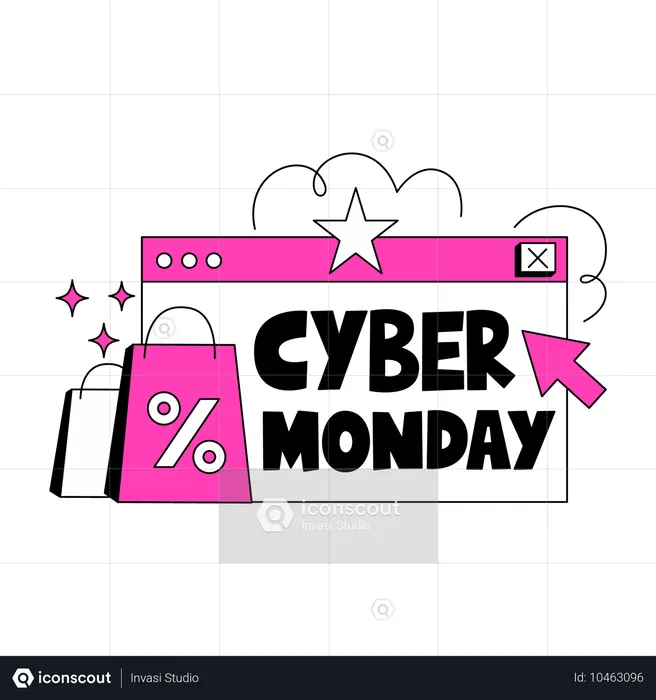 Soldes du Cyber Monday aux couleurs vives  Illustration