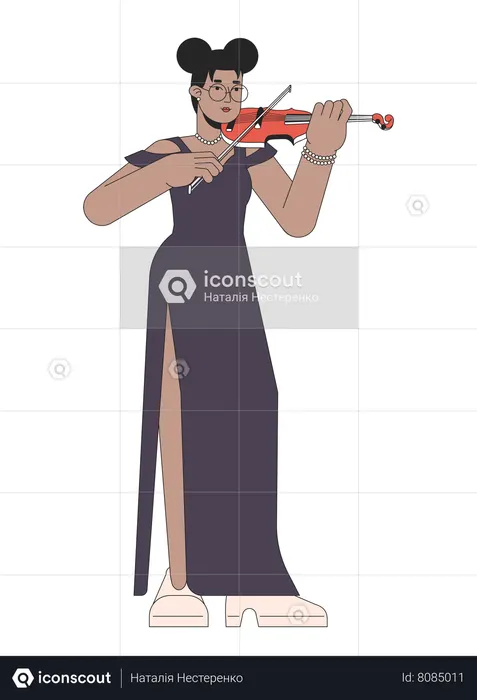 Solo violinist female  Illustration