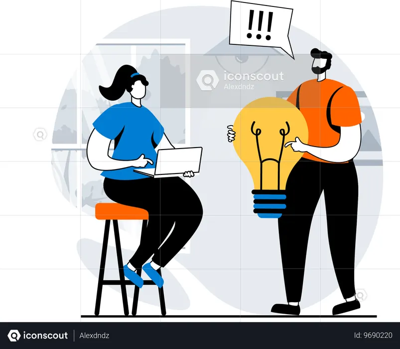 Equipe de negócios encontrando solução  Ilustração