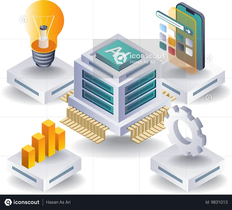 Solutions d'IA pour le développement commercial  Illustration