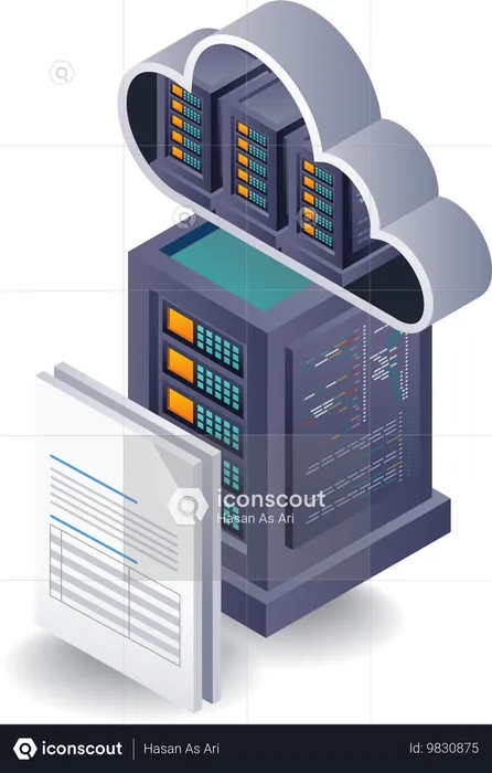 Solutions de stockage sur serveur cloud pour les données informatiques  Illustration