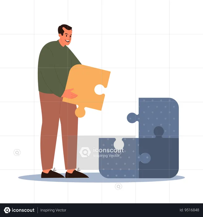 Solve business puzzle  Illustration