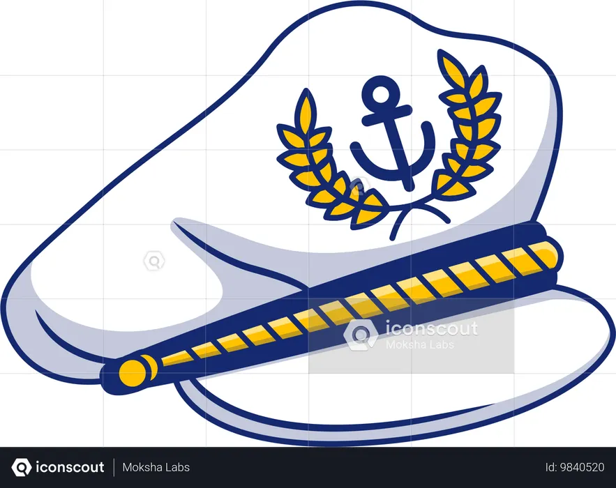 Sombrero de capitán marinero  Ilustración