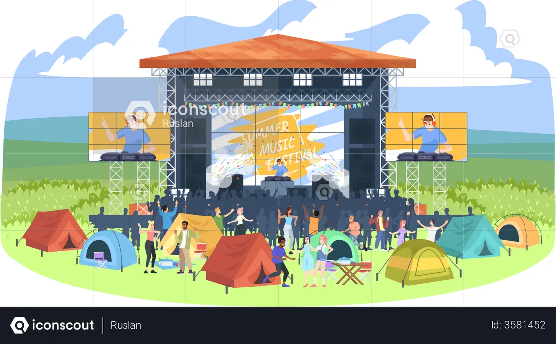 Sommercamping-DJ-Festival  Illustration