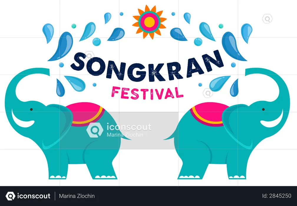 Songkran Festival  Illustration