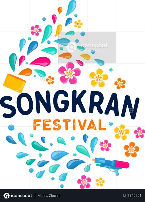 Best Songkran Festival Illustration download in PNG & Vector format