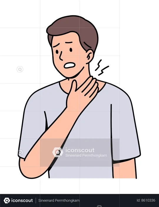 Sore throat pain  Illustration