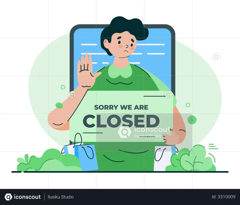 Sorry we are closed  Illustration