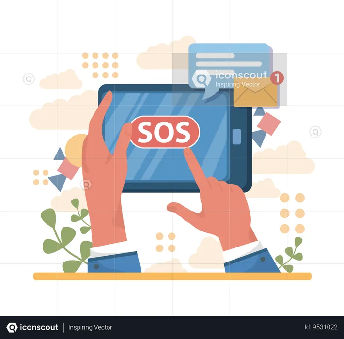 SOS call  Illustration