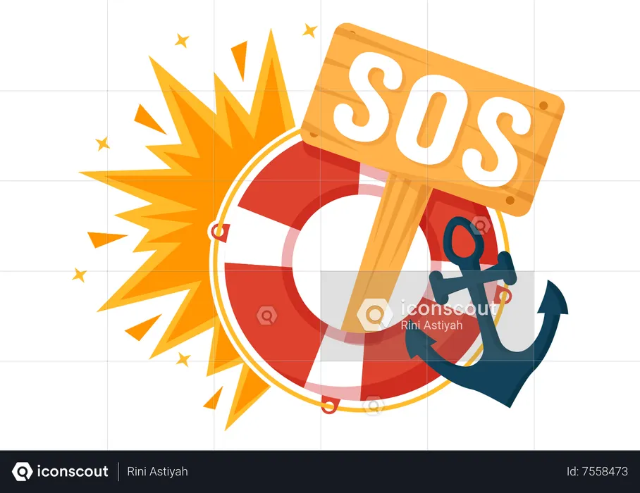 SOS Message Emergency  Illustration