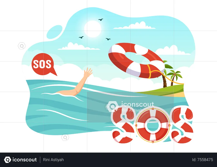 SOS Message Emergency  Illustration