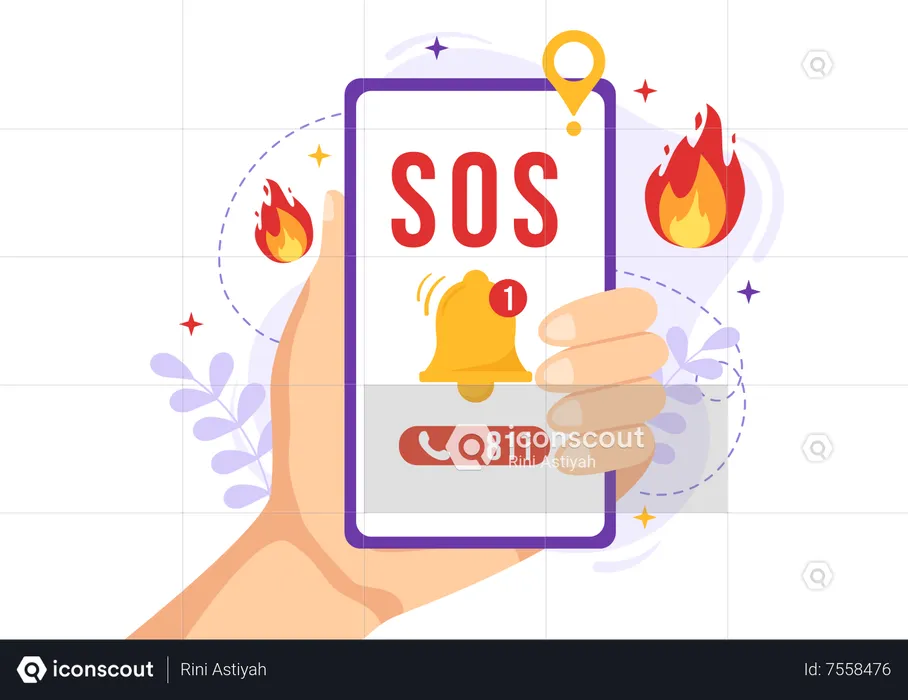 SOS Message Emergency  Illustration
