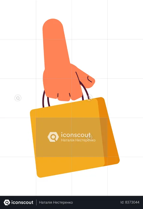 Sosteniendo bolsa de compras  Ilustración