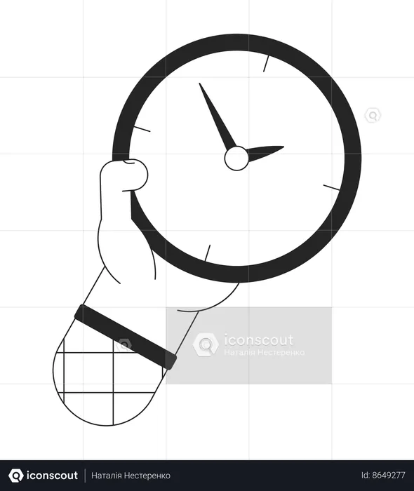 Sosteniendo el reloj para comprobar el tiempo  Ilustración