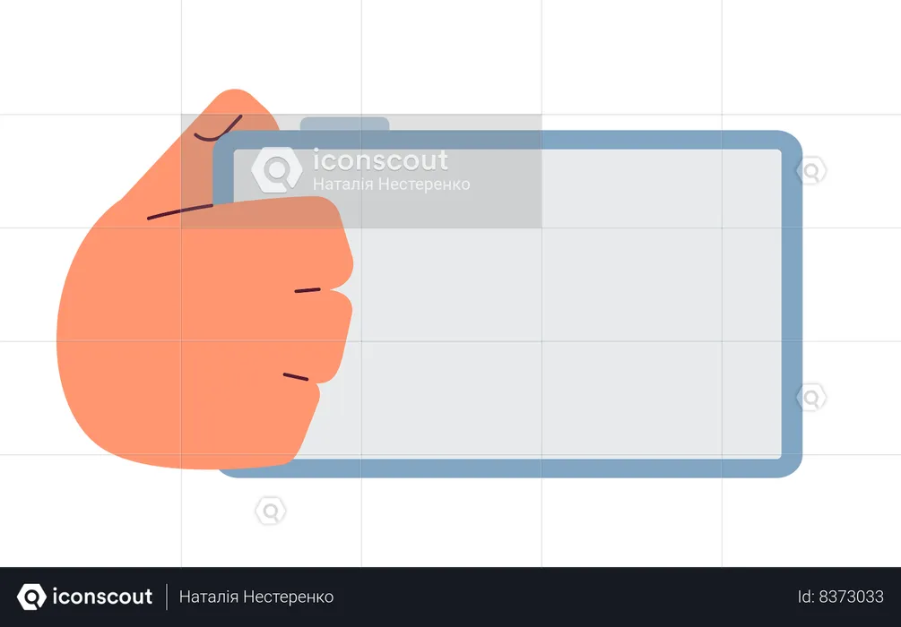 Sosteniendo teléfono inteligente  Ilustración