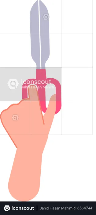 Sosteniendo tijeras  Ilustración