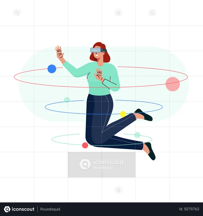 Space Experience using Virtual Reality  Illustration