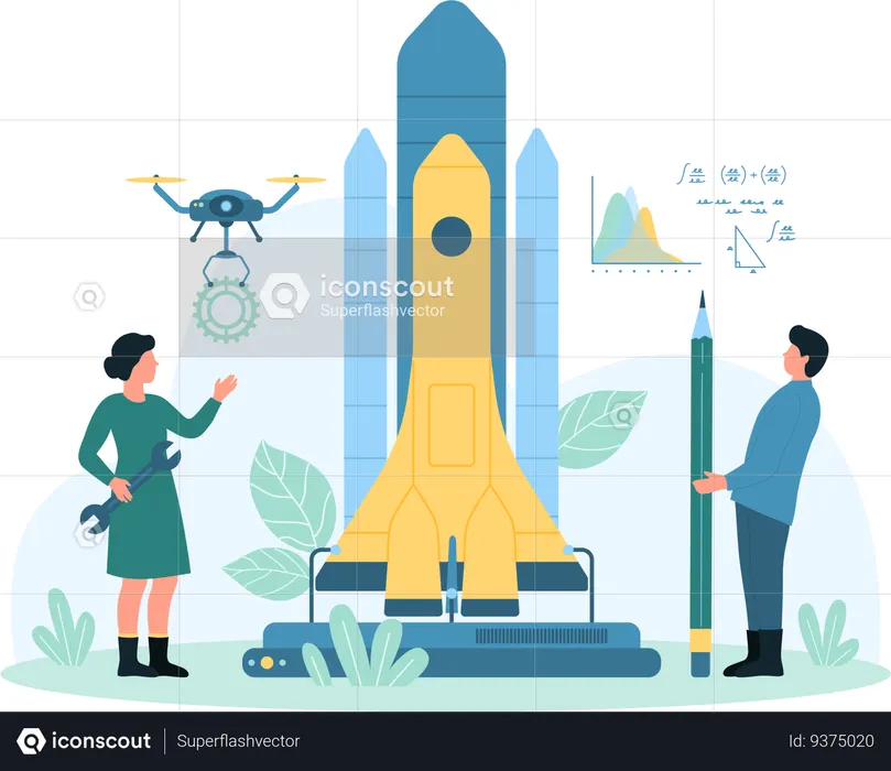 Space shuttle launch  Illustration