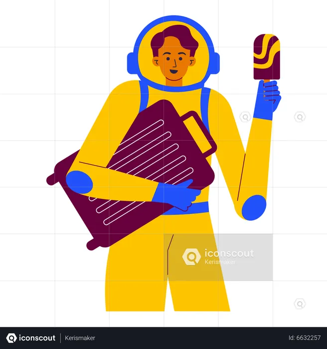 Spaceman going for Vacation in outer space  Illustration