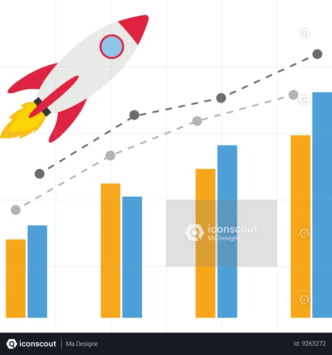 Spaceship rocket taking off  Illustration