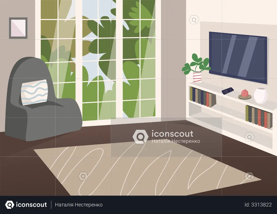 Spacious living room  Illustration