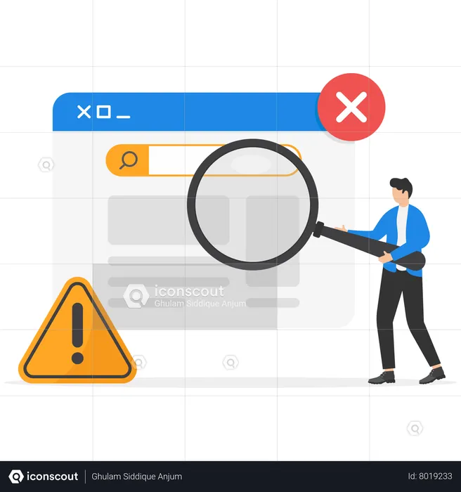 Spam website address alert  Illustration