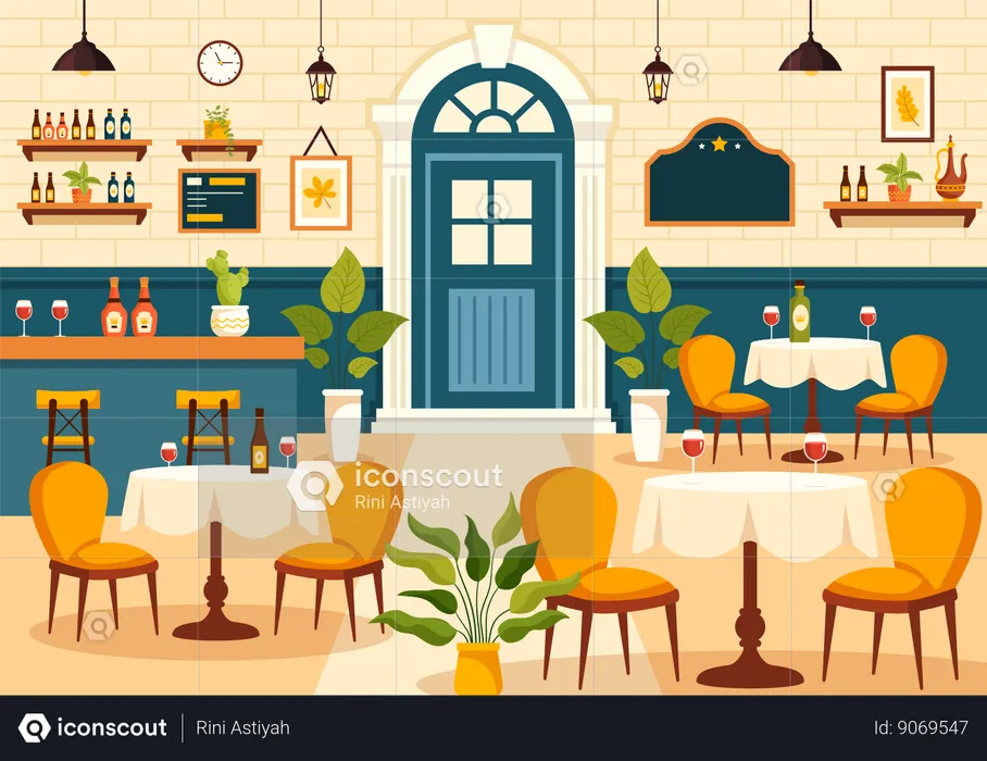 Spanish Restaurant  Illustration