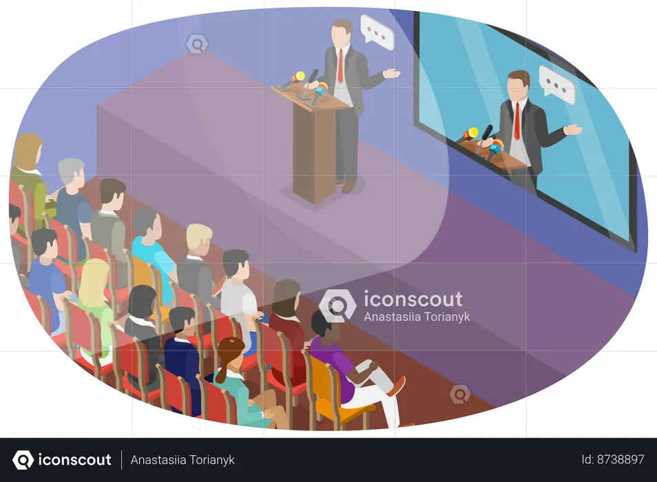 Speaker Giving Presentation  Illustration