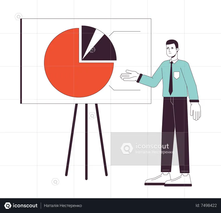 Speaker spokesman giving corporate presentation  Illustration