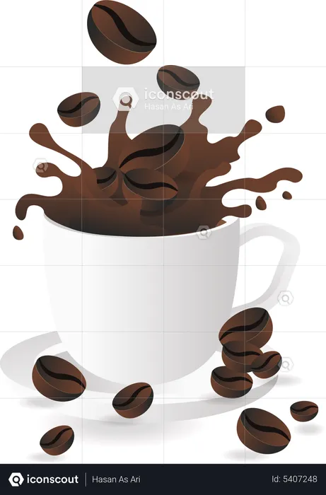 Splash of milk coffee  Illustration