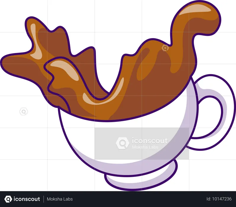 Splashing Coffee Cup  Illustration