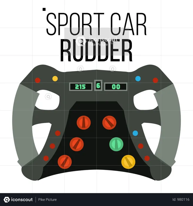Sport Car Steering Wheel  Illustration