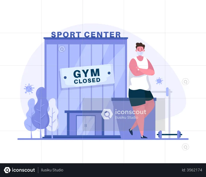 Sport center is closed  Illustration