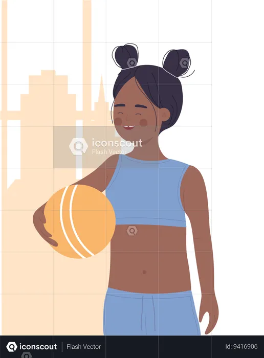 Sport girl with ball  Illustration