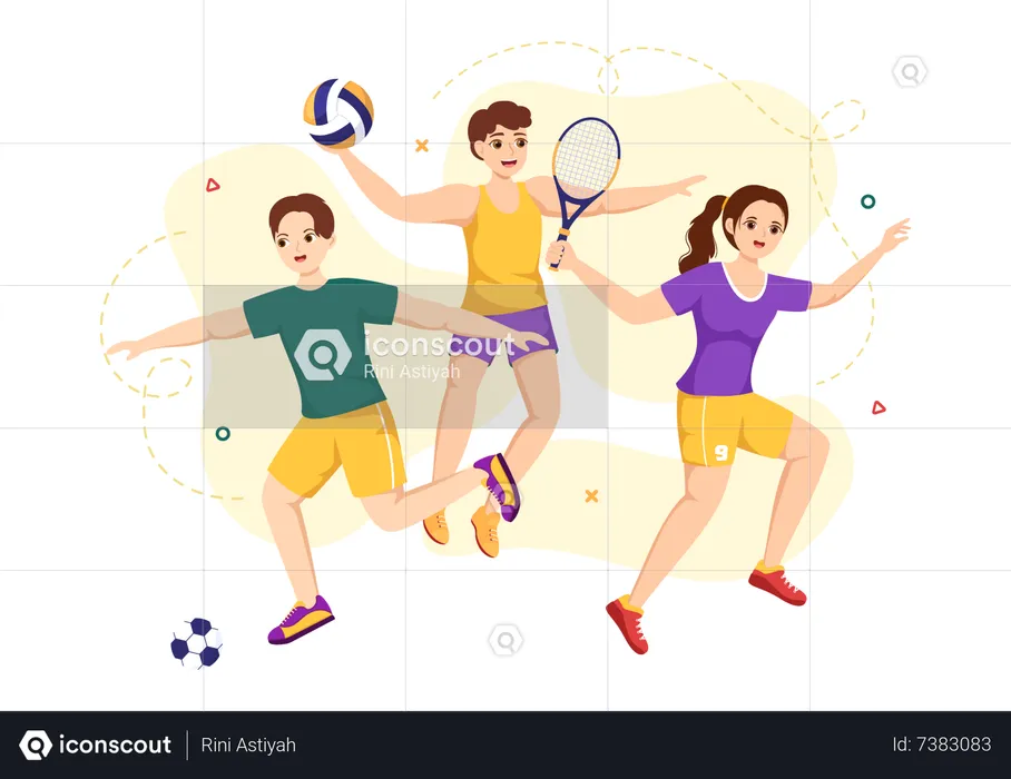 Sports person playing sports game  Illustration