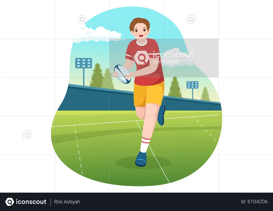 Sports Player playing rugby  Illustration