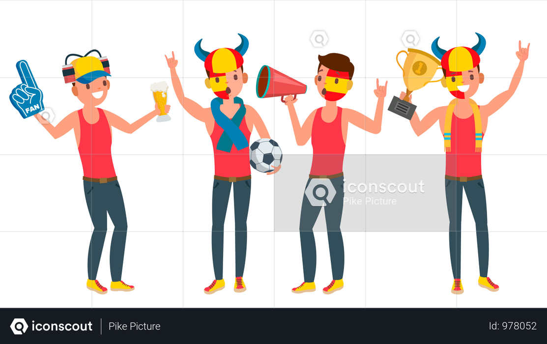 Best Premium Sports Supporting Team Illustration download in PNG