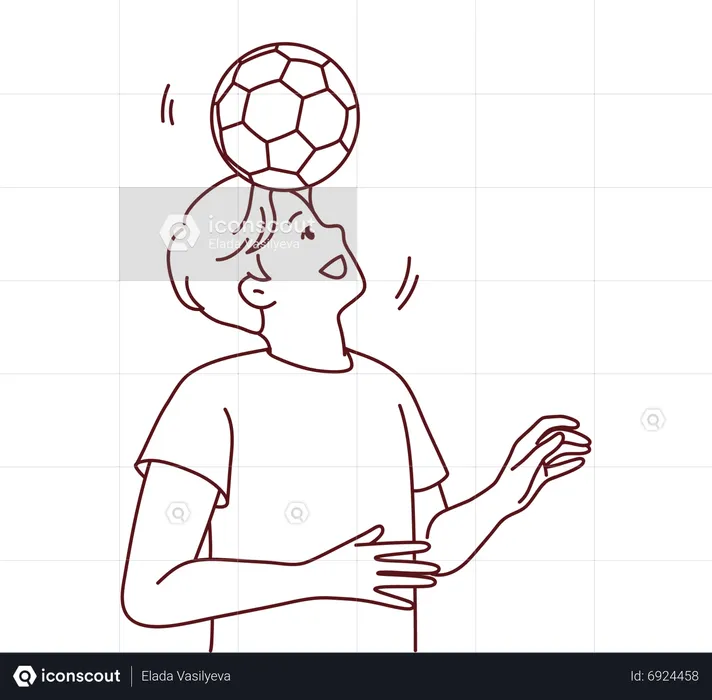 Sportspieler, der Fußball spielt  Illustration