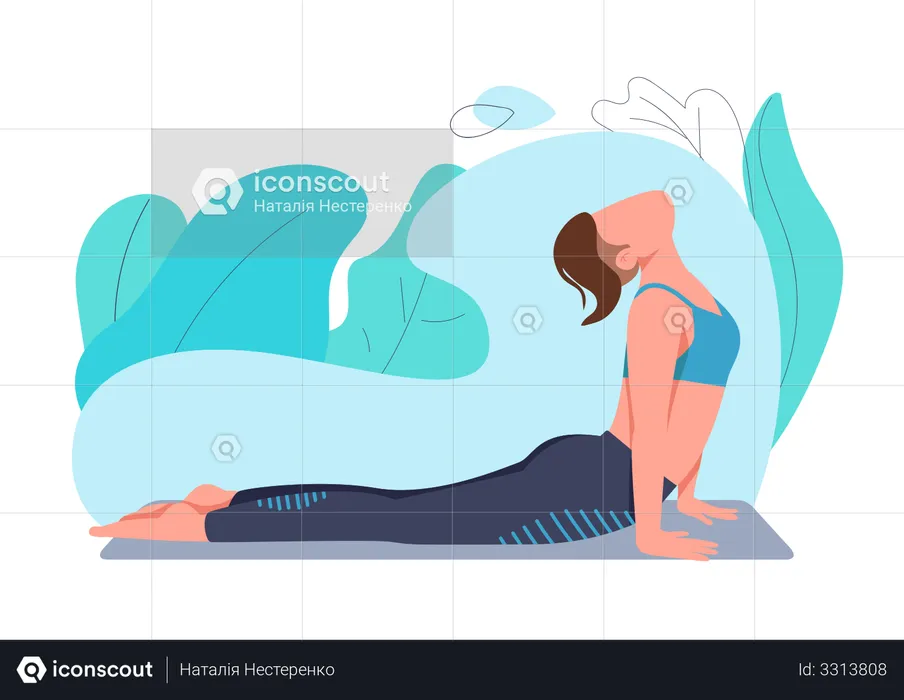 Sportswoman Doing Yoga Exercise  Illustration