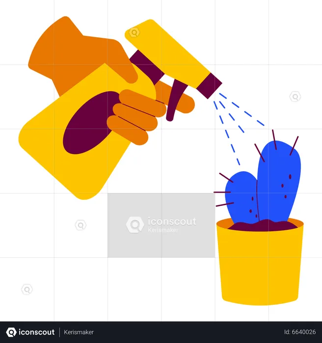 Spraying cactus  Illustration