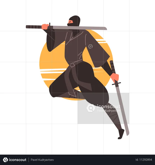 Springender Ninja  Illustration