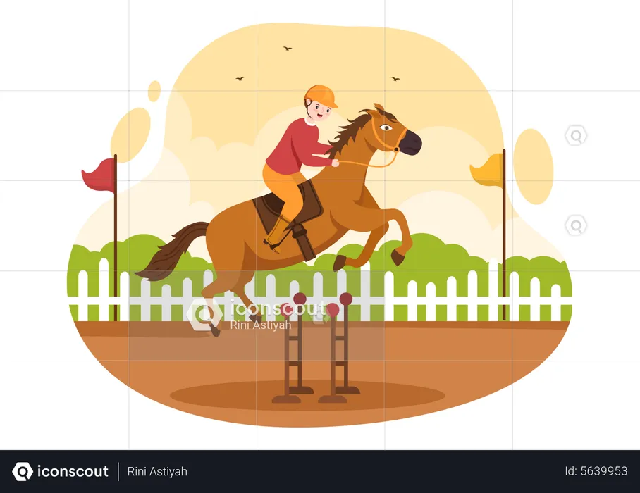 Pferd springen Hürde  Illustration