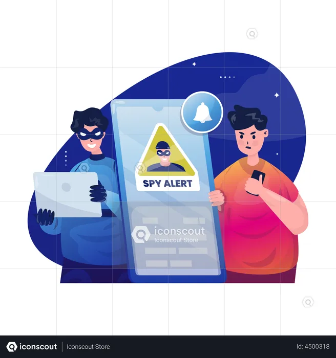 Spy Alert Notification  Illustration