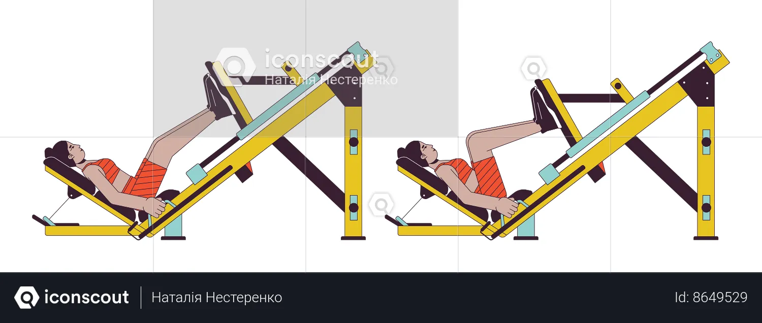 Squat press machine  Illustration